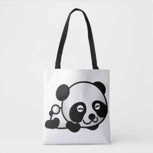 Tote Bag All-Over-Impressão. Panda.