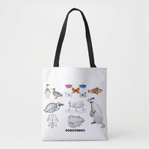 Tote bag Animalium: realistic fauna collection