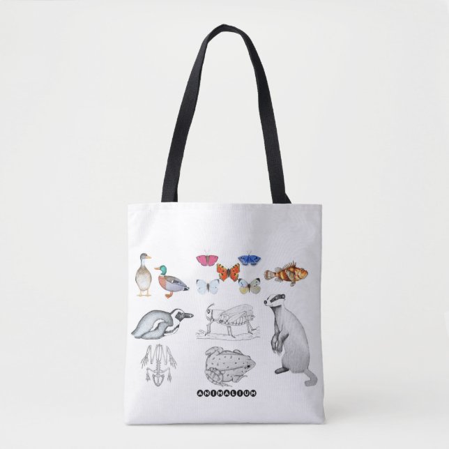 Tote bag Animalium: realistic fauna collection (Frente)