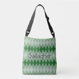 Tote Bag (ao) - Padrão Argyle com Nome