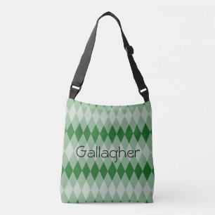 Tote Bag (ao) - Padrão de Argyle com Name