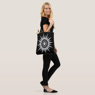 Tote Bag (ao) - Padrão Starburst em preto