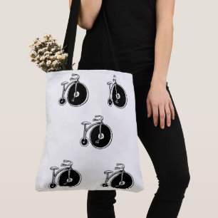Tote Bag Black & White Bicicletas Vintage