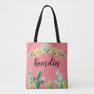 Tote Bag Bohemian Cactus Personalizado D