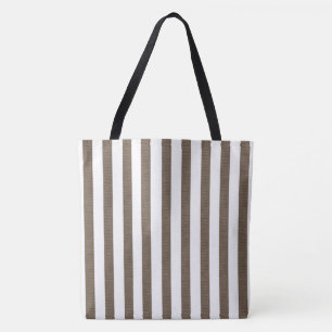 Tote Bag Brown & White Stripe