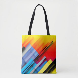 Tote Bag Colorida com faixas diagonais