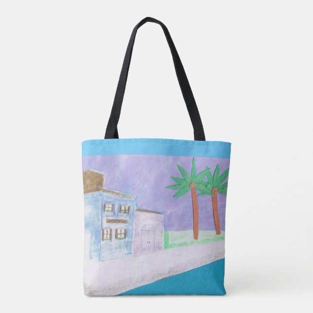 Tote Bag com cena de Caribe (Verso)