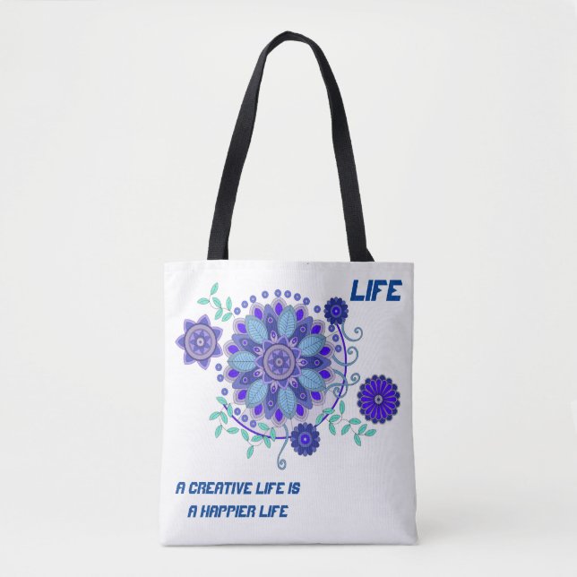 Tote Bag com flores criativas (Frente)