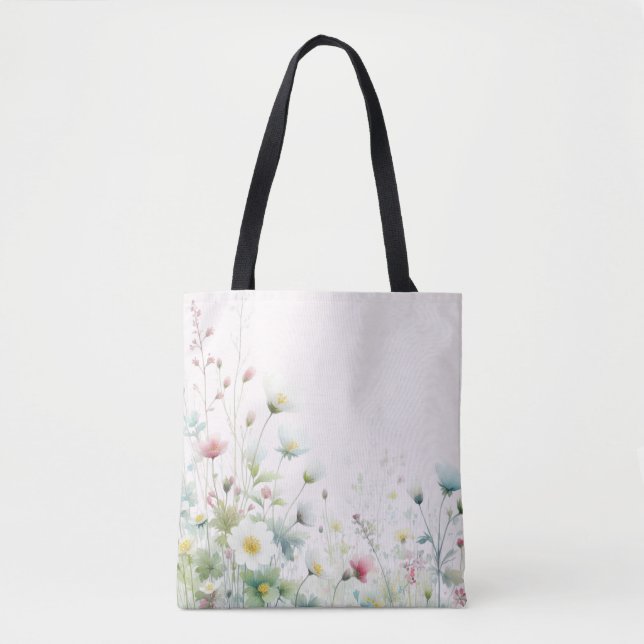 Tote Bag com flores silvestres (Frente)