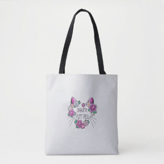 Tote Bag com Impressões Florais Inspirados em Gato