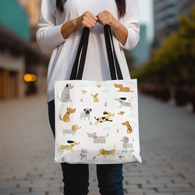 Tote Bag com Padrão de Cachorro, Pet Lover Adoráve (Criador carregado)