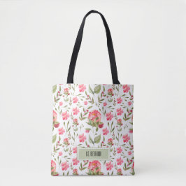 Tote Bag com Peonies Watercolor - Estilo em Ir