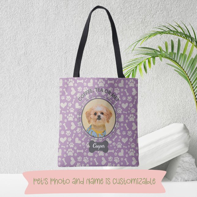 Tote Bag com Retrato e Nome de Pet Personalizado (Carry Your Pet Portrait On The Go!)
