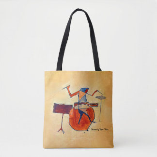 Tote Bag de 16" com pintura de Drummer Estilo Cubi