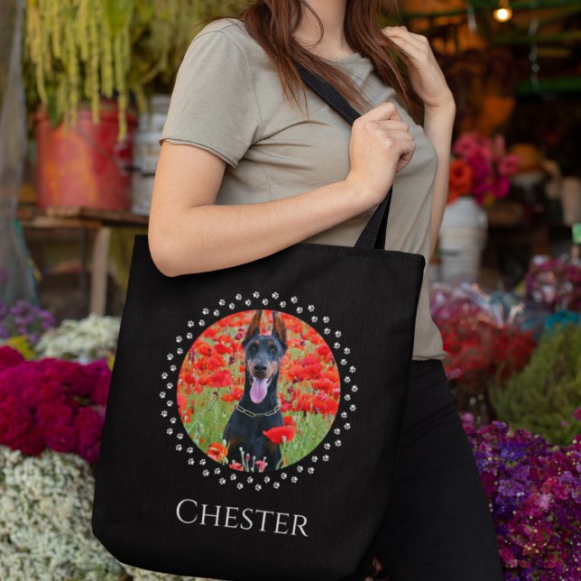 Tote Bag de Foto de Cão - Presente de Pet Personal (Criador carregado)