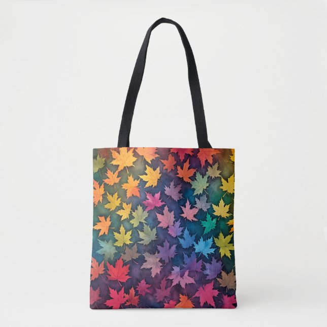 Tote Bag de Mapeamento de Queda Colorida (Frente)