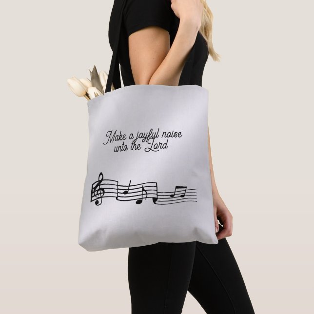 Tote Bag de Notas de Música (Close Up)