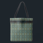 Tote Bag de Padrão Azul de Peacock Moderno<br><div class="desc">Na moda e azul-pavão moderno com cor amarela mostarda tote saco que pode ser personalizado.</div>