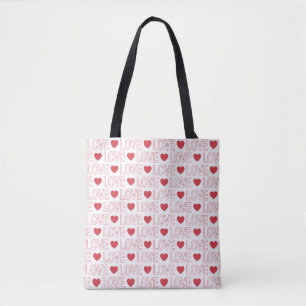 Tote Bag de Padrão de Amor - Estrutura de Tópico