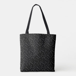 Tote Bag de Padrão de Parafuso Chic Black
