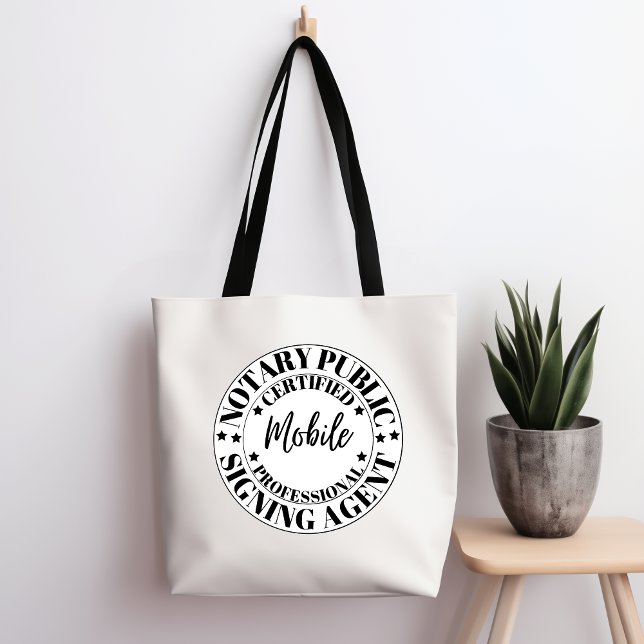 Tote Bag do Agente de Assinatura Pública do Notári (Criador carregado)
