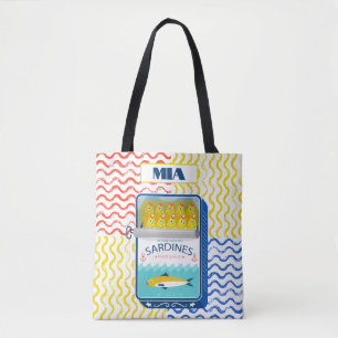Tote Bag Eclectic Sardines Design Personalizável