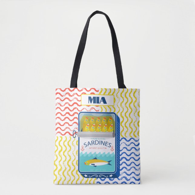 Tote Bag Eclectic Sardines Design | Personalizável (Frente)