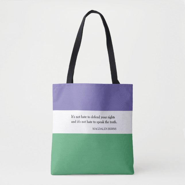 Tote Bag Feminista com a Citação de Magdalen Berns (Frente)
