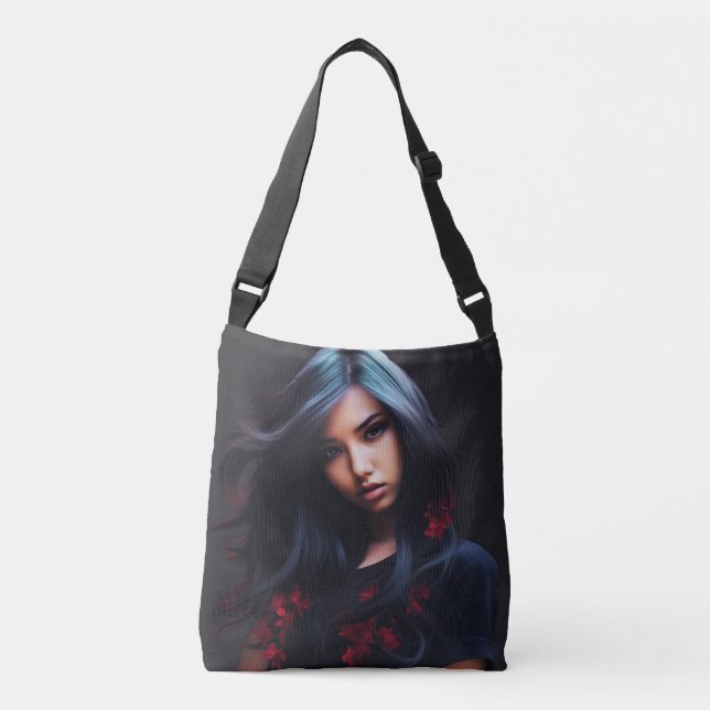 Tote Bag girl black hair (Frente)
