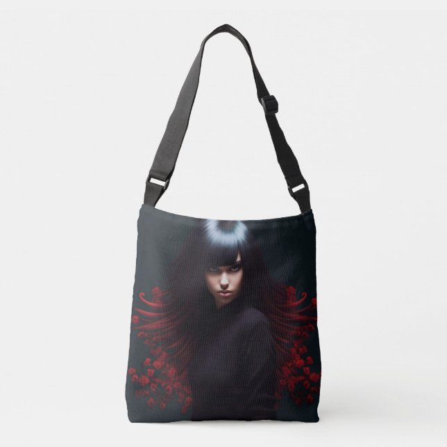 Tote Bag girl black hair (Frente)