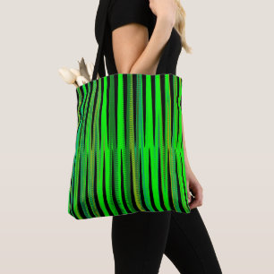Tote Bag Green Stripe Padrão Comprando Gift Bag