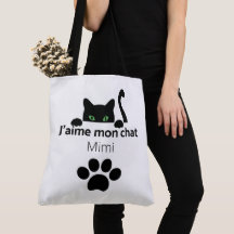 Tote Bag J'aime mon chat Mimi