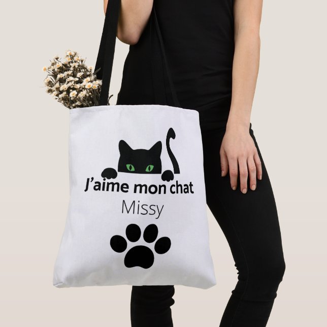 Tote Bag J'aime mon chat Missy (Close Up)