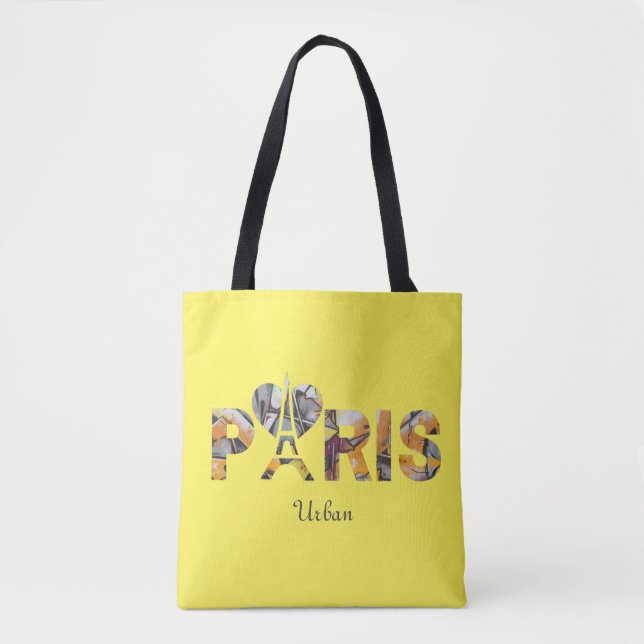 Tote Bag J'aime Paris avec un décor urbain  (Frente)
