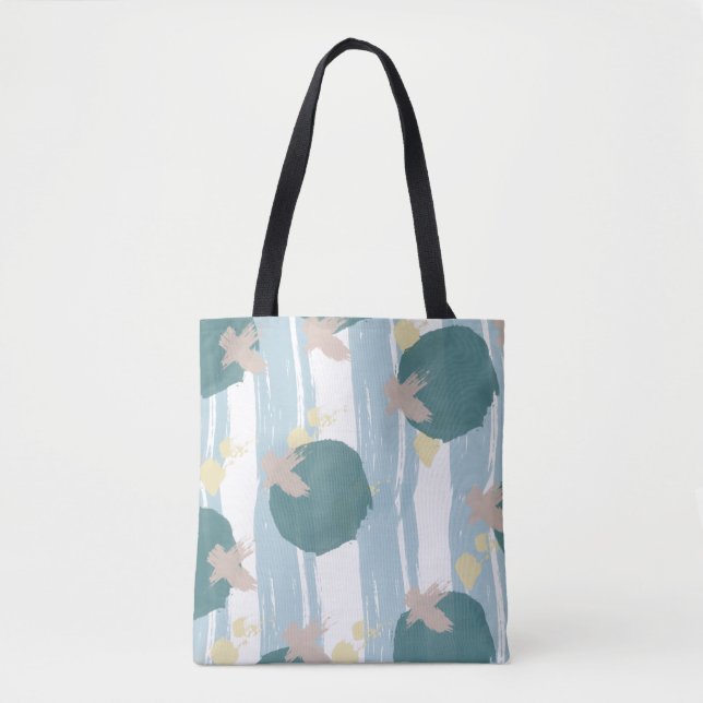 Tote Bag moderno X e O's Brush Strokes (Frente)