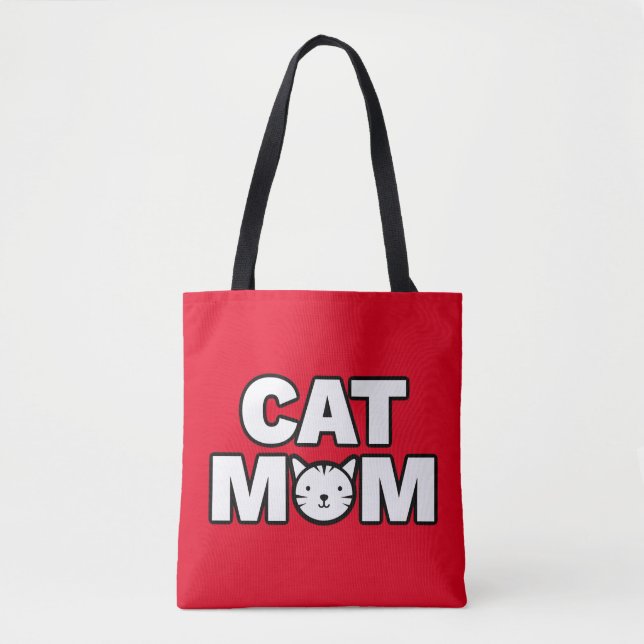 Tote Bag MOM CAT (Vermelho) (Frente)