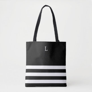 Tote Bag preto-e-branco monograma
