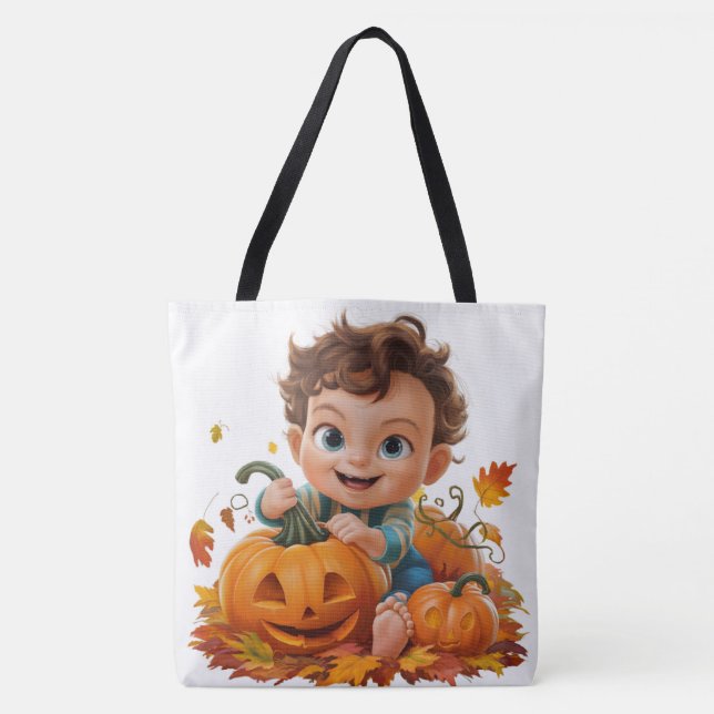Tote Bag Pumpkin Halloween Séris 7 18 (Frente)
