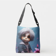 Tote Bag small with white hair