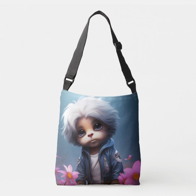 Tote Bag small with white hair (Frente)