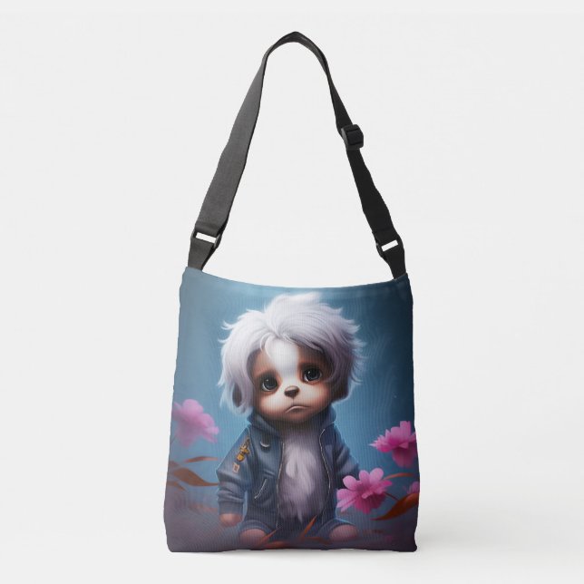 Tote Bag small with white hair (Frente)