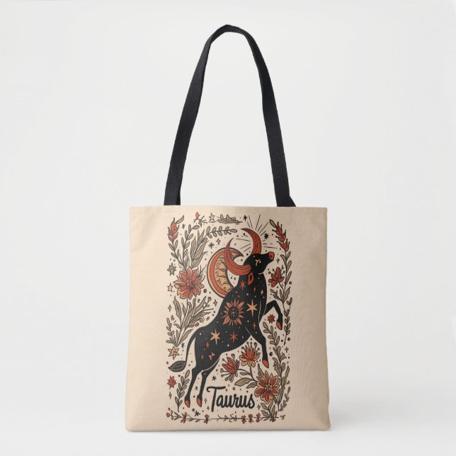 Tote Bag Taurus Celestial Zodiac Art (Frente)