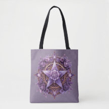 Tote Bag (Tote Bag) - Design de Pentágono roxo
