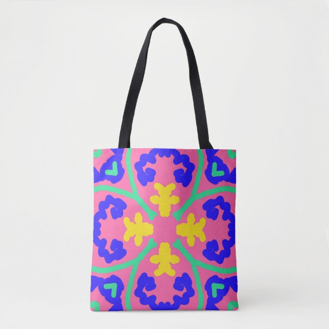Tote Bag, um vibrante design multicolorido elegant (Frente)