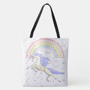 Tote Bag Unicorn - Arco-Íris Colorido