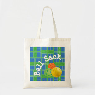 Tote Ball Sack for Picklebolas - Ba Bolsa azul e verde