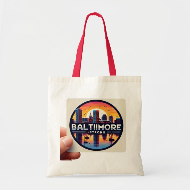 Tote Baltimore Iconic Sunset: Forte Bolsa da Cidade (Frente)