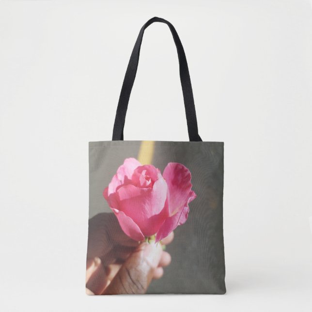 Tote Banda de compras do Bolsa rosa (Frente)