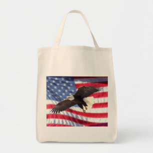 Tote Bandeira americana & bolsa do mantimento de Eagle