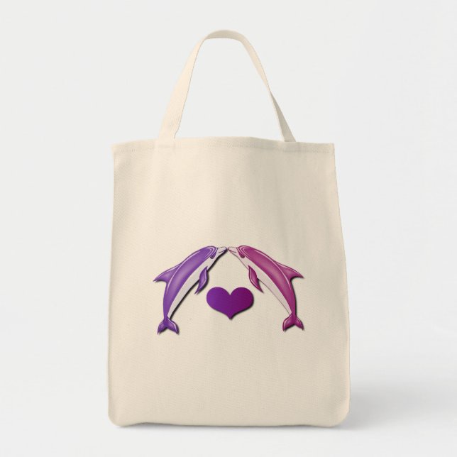 Tote Beijando a bolsa de compra dos golfinhos (Frente)